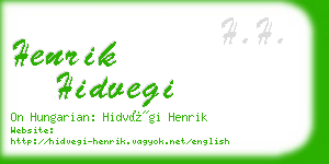 henrik hidvegi business card